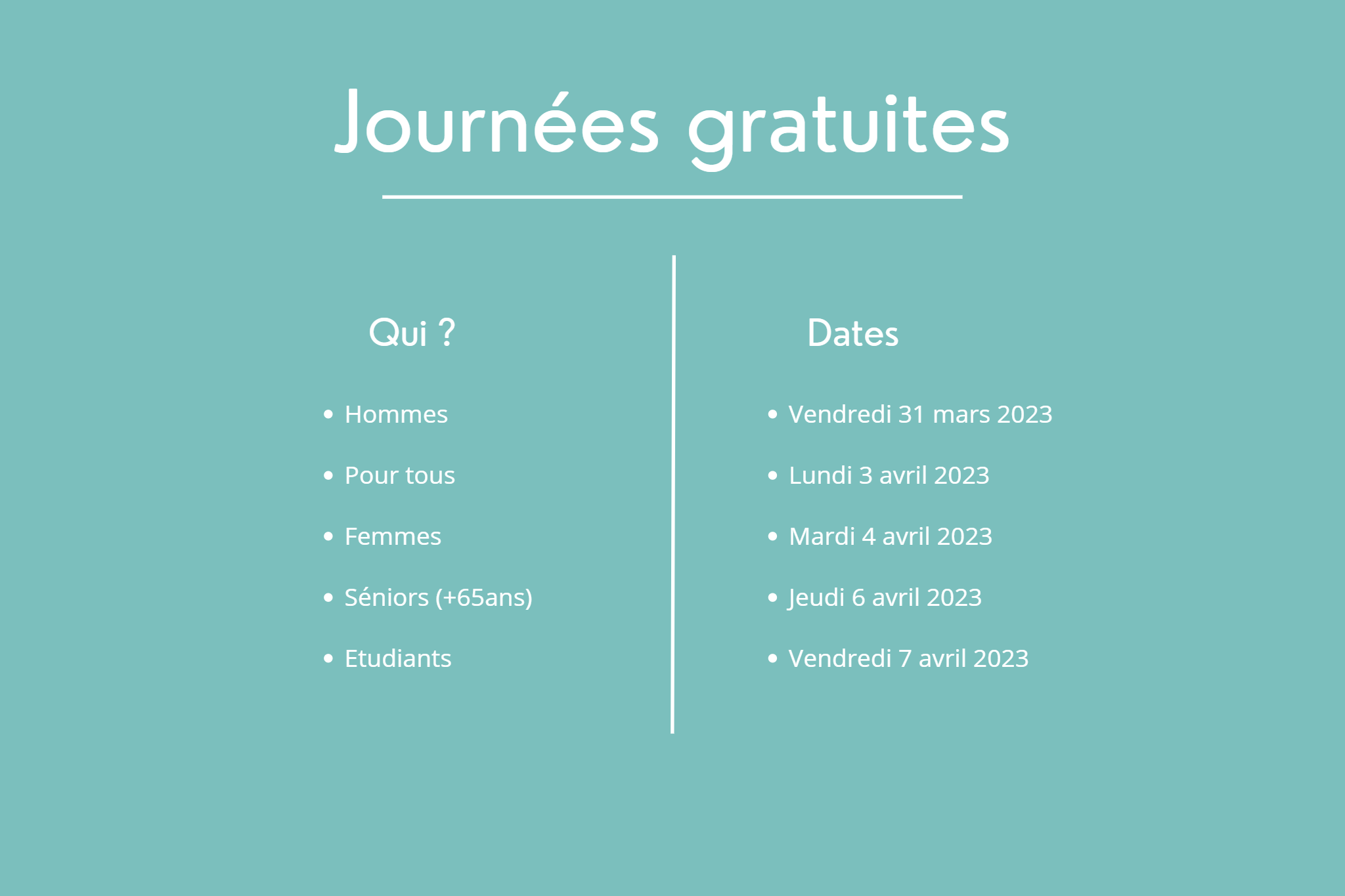 journées gratuites